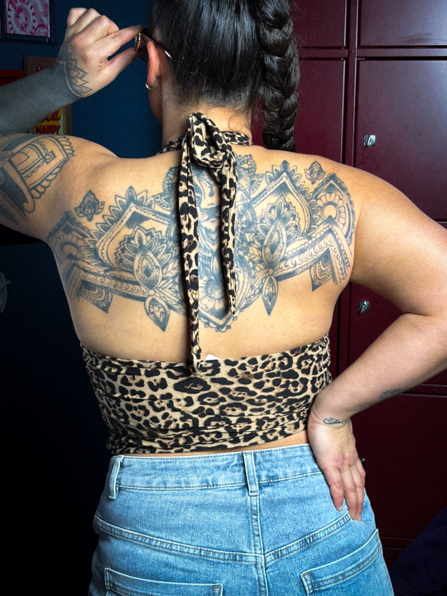 Leopard haltertop