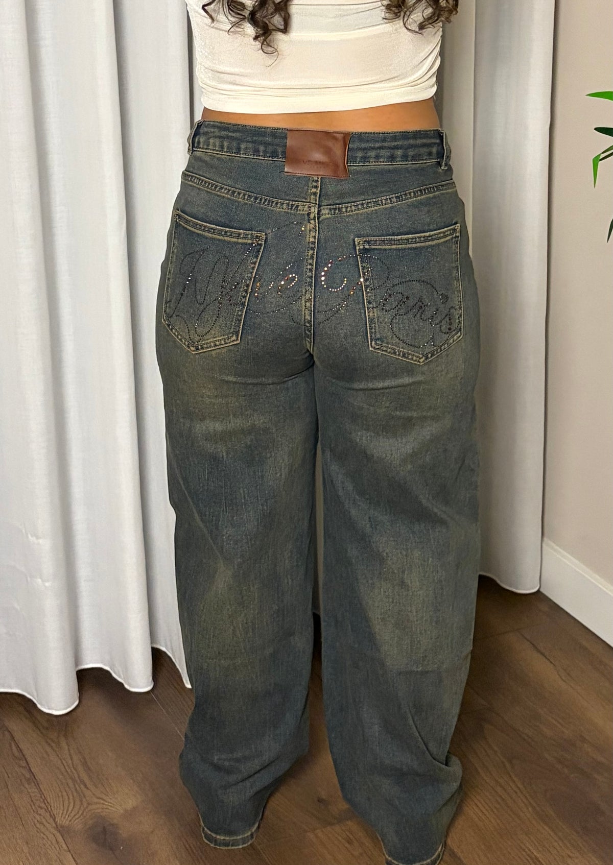 86 Bad girl rhinestone jeans