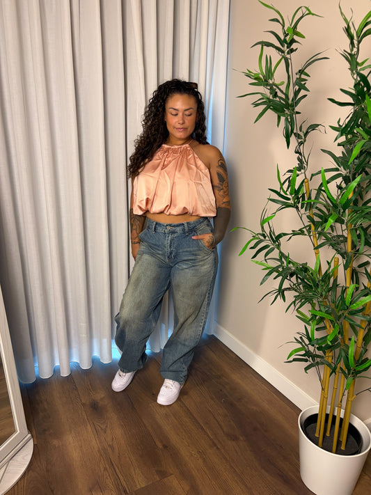 62 Satin balloon top