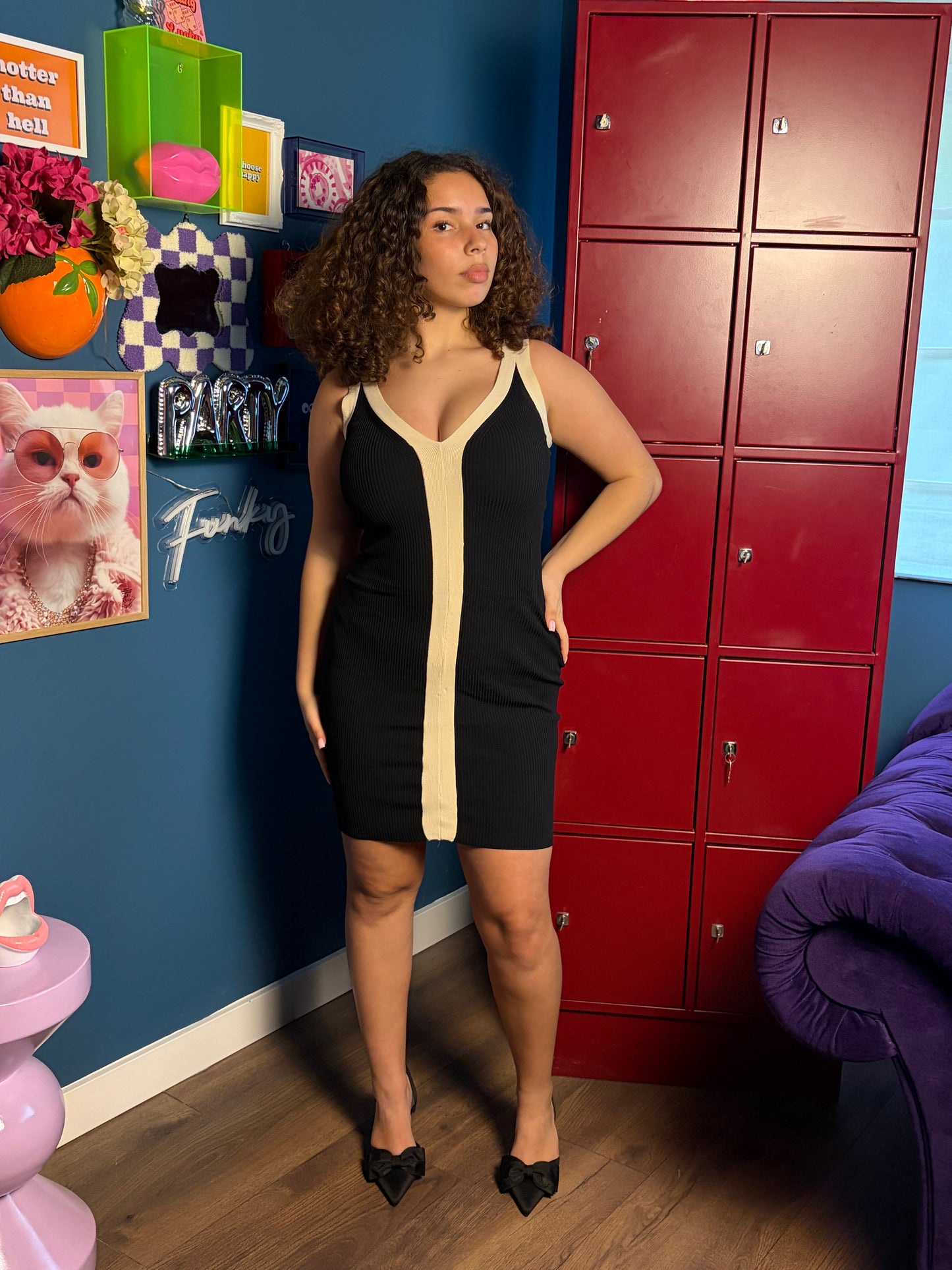 City contrast dress